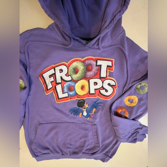 🍭Hoodie Kellogg’s Froot Loops Toucan | Purple | Unisex Small - Picture 6 of 10